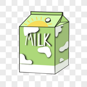 手绘盒装牛奶图片