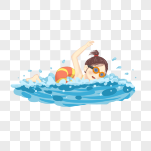 游泳女孩游泳高清图片
