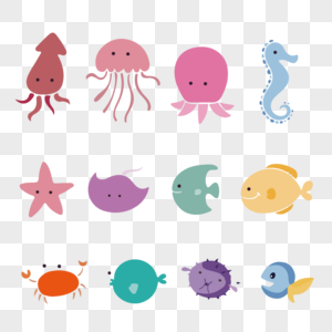 海洋生物章鱼海马高清图片