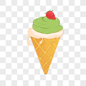 抹茶草莓冰淇淋图片