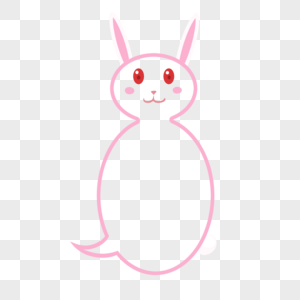 对话框兔粉色底纹边框兔子文字框图片