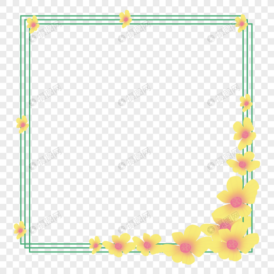 小清新花卉边框图片