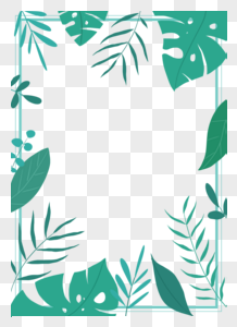 热带植物装饰边框素材图图片