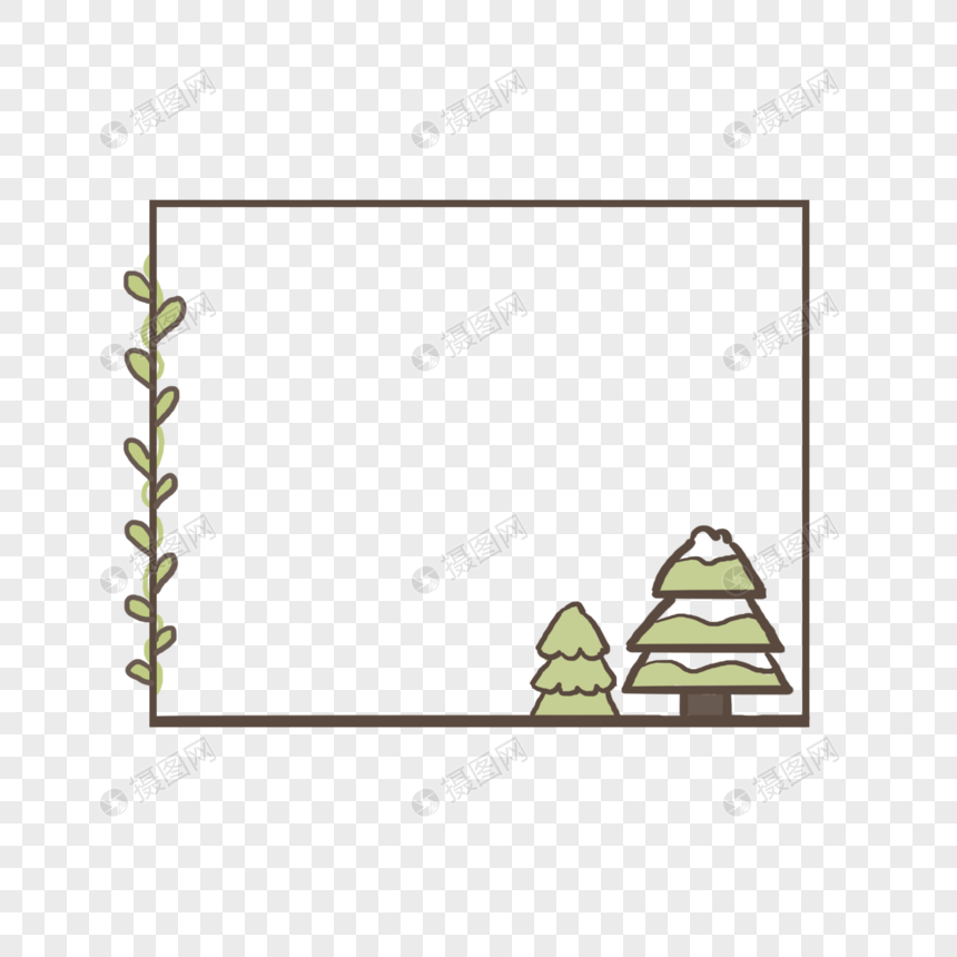 松树和藤蔓边框图片