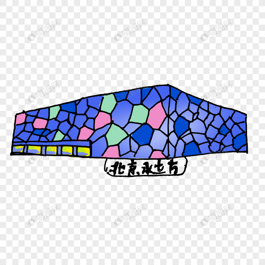手绘水立方