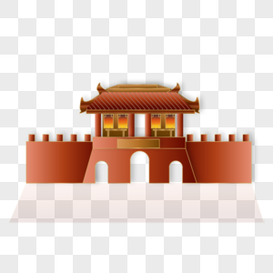 原创扁平化中国古代建筑图片