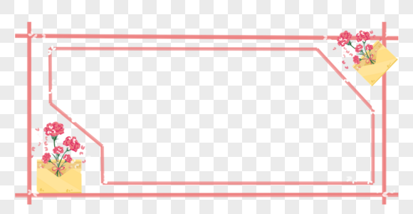 花朵信封边框图片