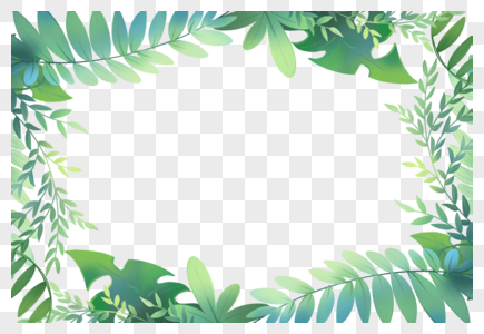 绿叶边框植物绿叶边框高清图片