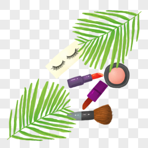 美妆产品与植物图片