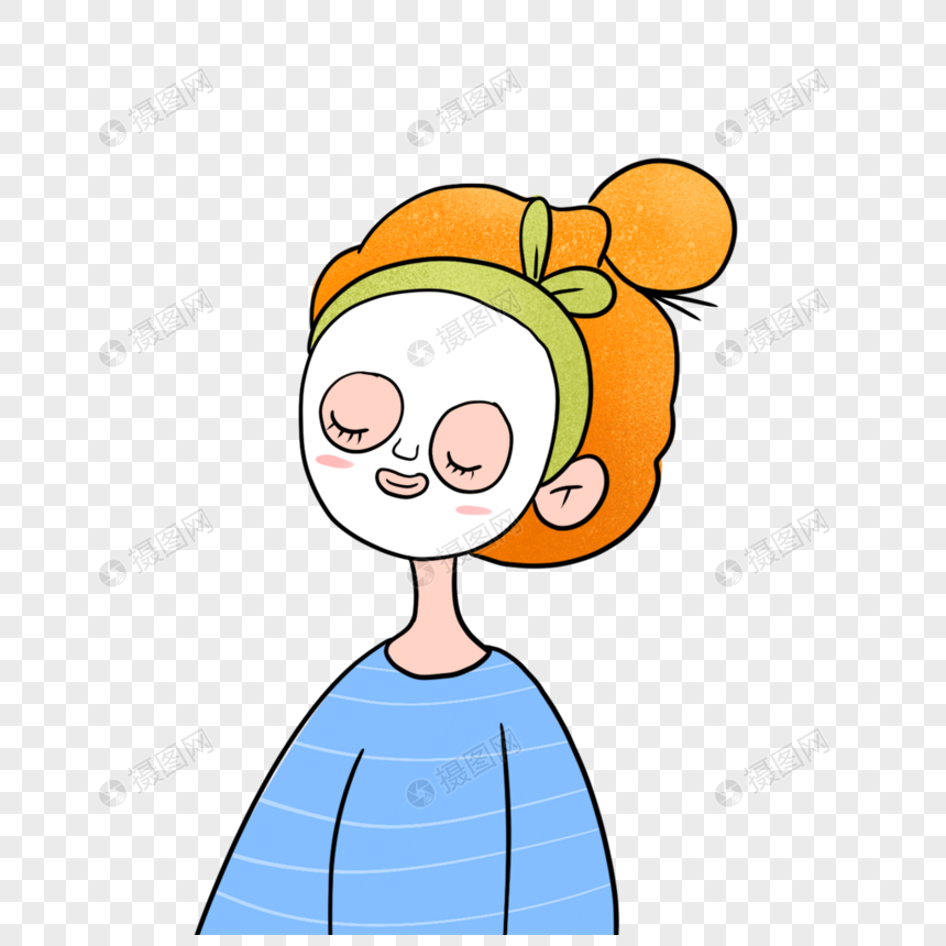 敷面膜的女孩