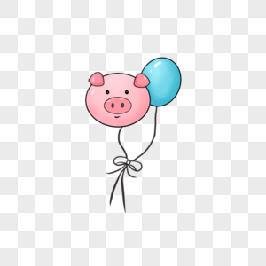 粉色小猪气球图片