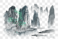 中国风水墨写意桂林山水图片