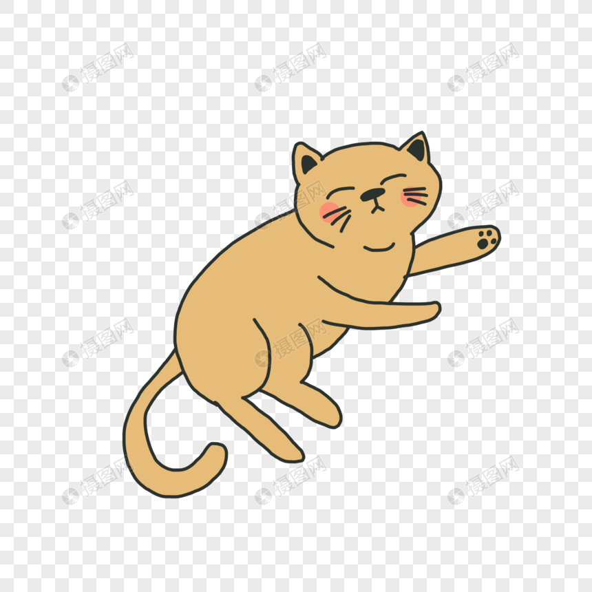 手绘/卡通元素 慵懒的猫.
