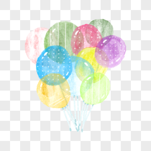 透明彩色气球图片