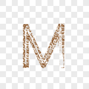 中国风纹路字母M高清图片