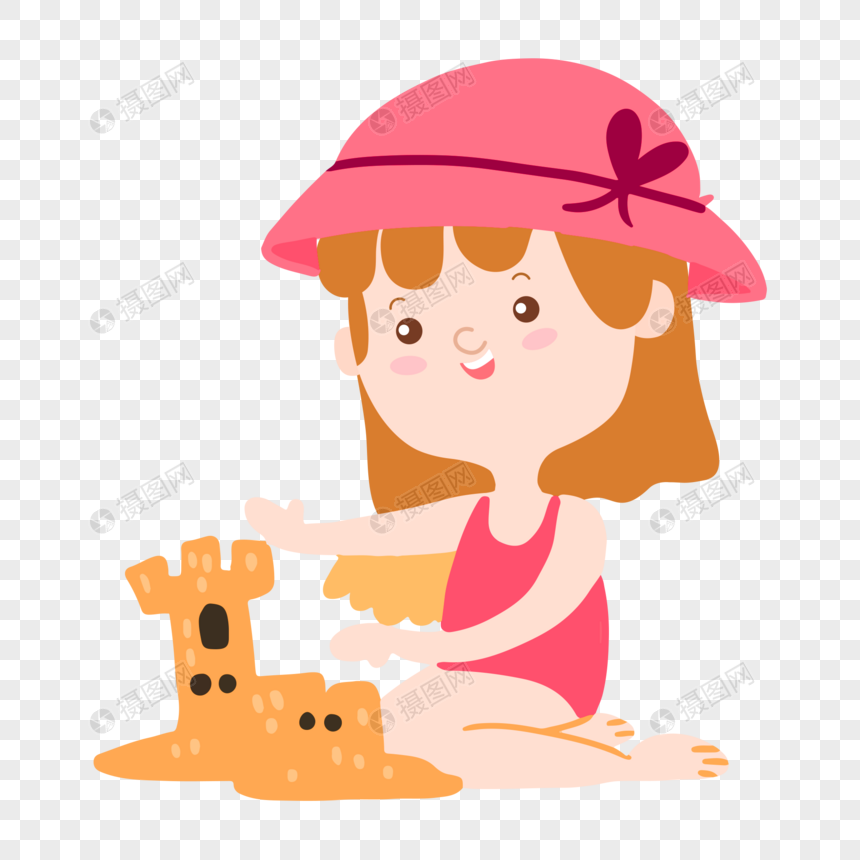玩沙子的女童