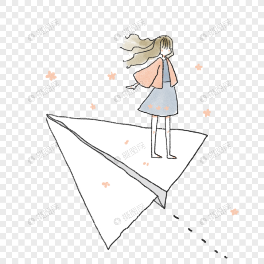 纸飞机和女孩