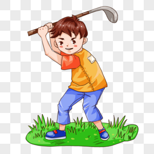 打高尔夫的男孩高清图片