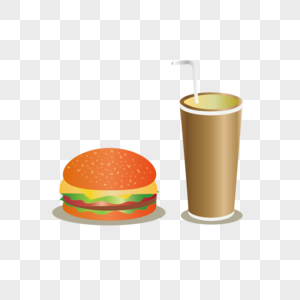 AI矢量图食物快餐西餐汉堡加可乐图片