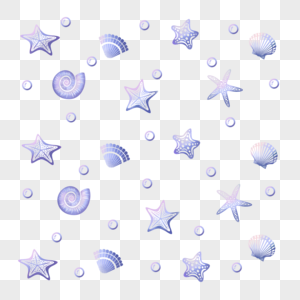 紫色海洋生物矢量漂浮元素图片
