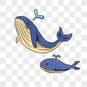 世界海洋日鲸鱼手绘装饰图片