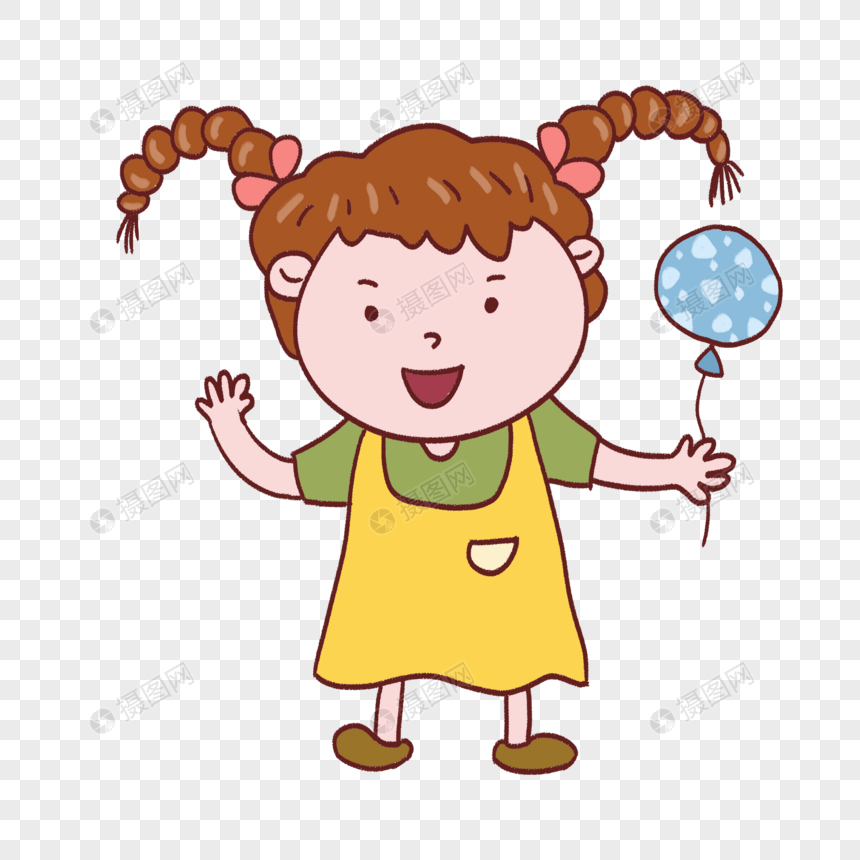 儿童节拿气球的小女孩图片