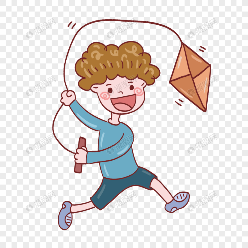 儿童节放风筝的男孩图片