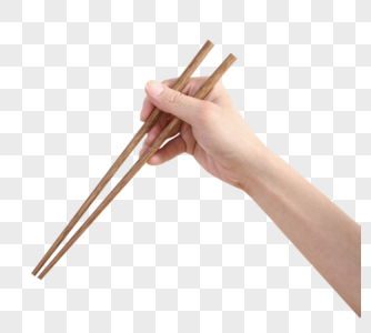 手拿筷子元素筷子套高清图片