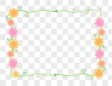 清新夏日花朵植物边框图片