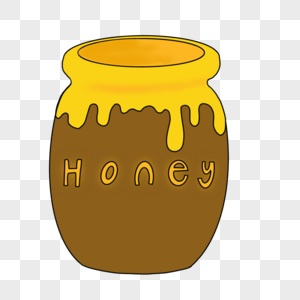 手绘可爱蜂蜜罐高清图片