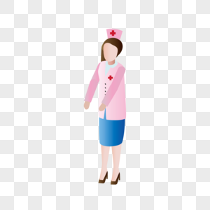 AI矢量图扁平化人物护士医院元素护士小姐姐图片