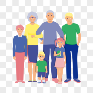 一家六口人老龄化二胎家庭图片