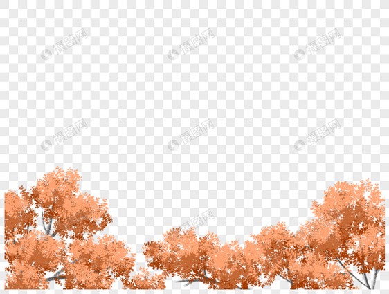 秋季红色树木边框图片