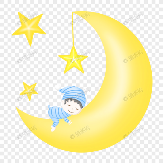 月亮上的小男孩图片