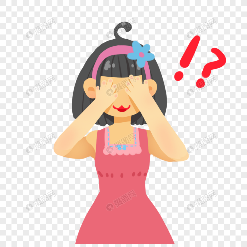捂眼睛的小女孩