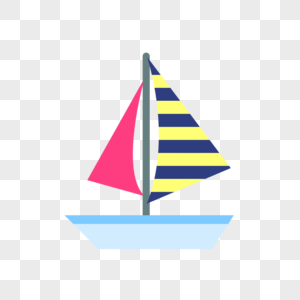 扁平风格帆船矢量素材高清图片