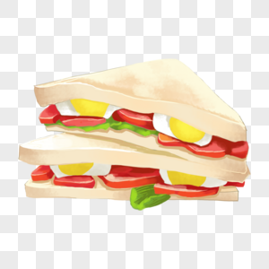 三明治西红柿鸡蛋盖饭高清图片