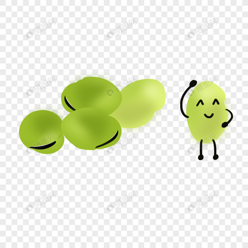 绿色蚕豆蔬菜可爱