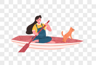 划船的女孩图片