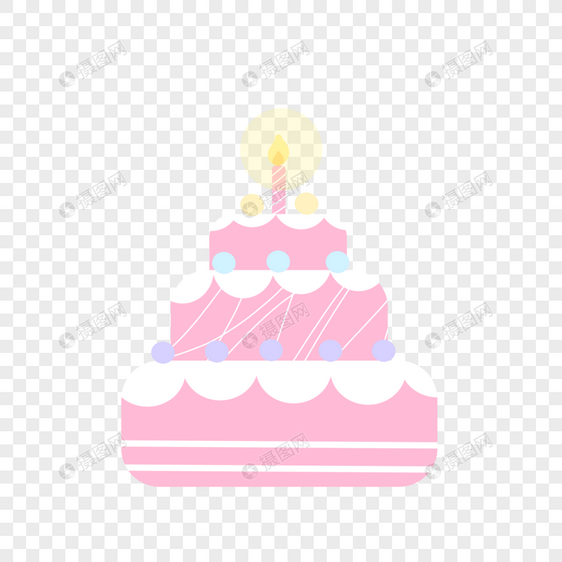 儿童节生日蛋糕甜品粉色巧克力球蜡烛手绘装饰图案图片