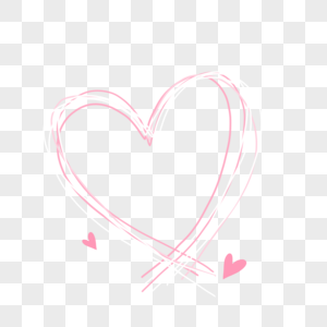 粉色爱心线条手绘简约边框高清图片