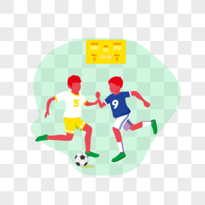 两个小孩踢足球比赛图片