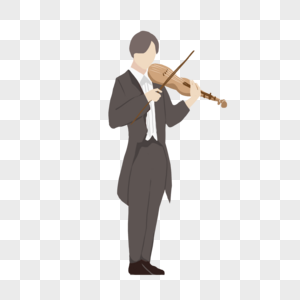 音乐节拉小提琴卡通人物图片