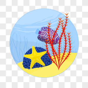 小鱼珊瑚和海星高清图片