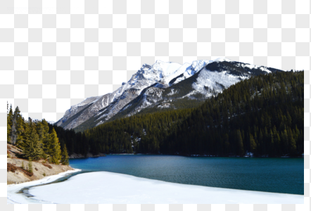 加拿大班夫国家公园雪山高清图片
