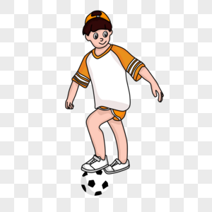 小男孩踢足球03卡通高清图片素材
