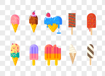 冰淇淋甜品矢量图高清图片