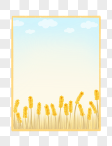 清新植物小麦边框图片