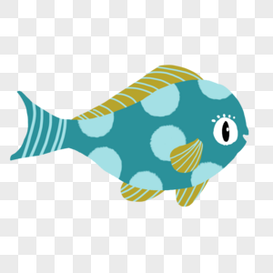 蓝色圆斑胖鱼高清图片