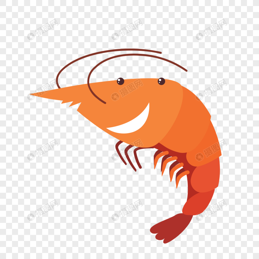 免抠元素 手绘/卡通元素 龙虾虾米图标免抠矢量插画素材.